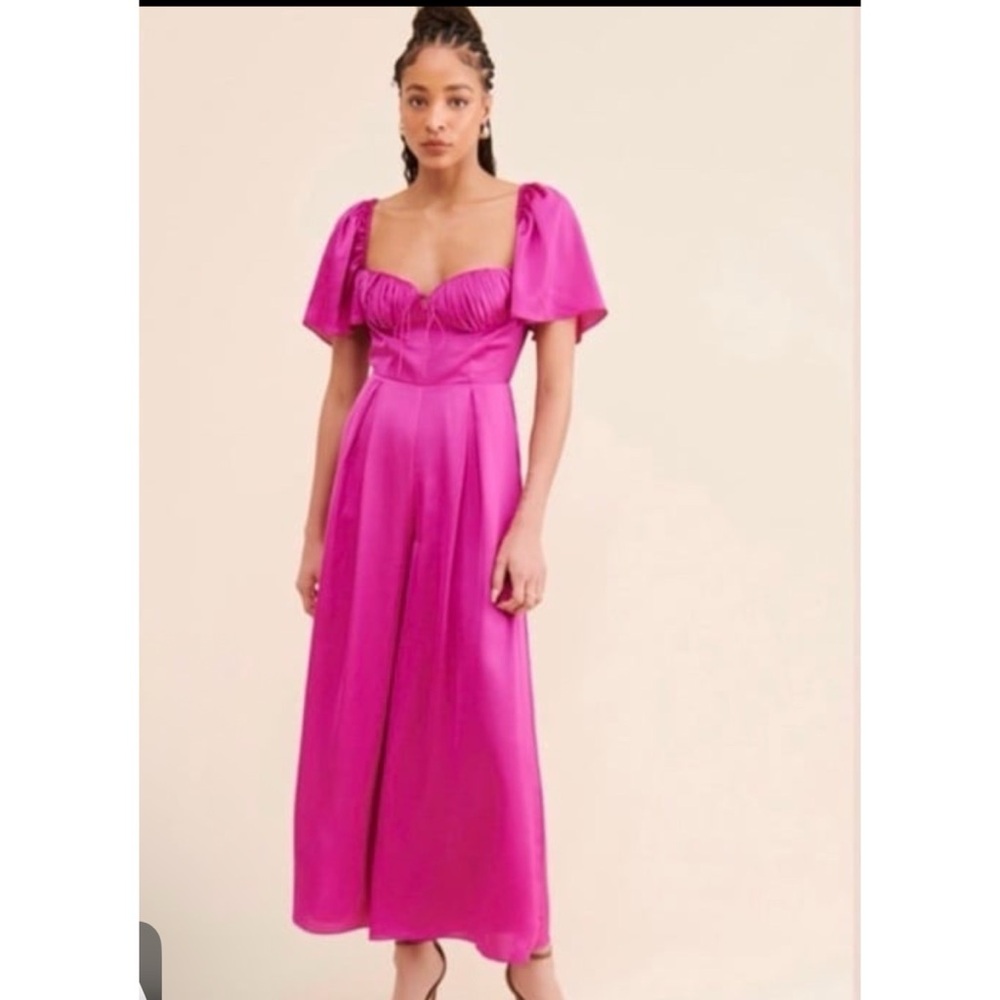 Fame and partners magenta wide legged jumpsuit